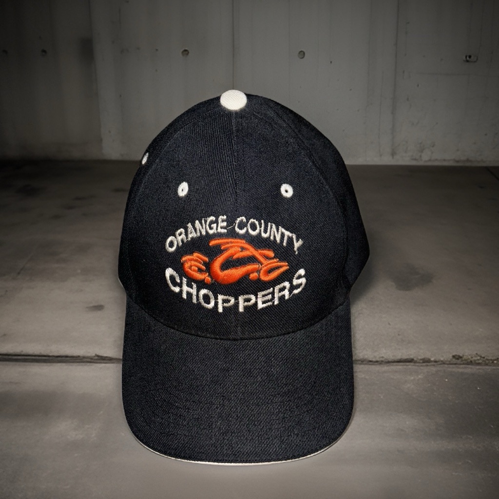 Vintage Orange County Choppers Motorcycles Hat City Hunter Strapback Cap-Black